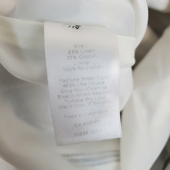 Talbots White Black Chevron Striped Linen A Line Skirt Size 12 Womens Office - Picture 8 of 9